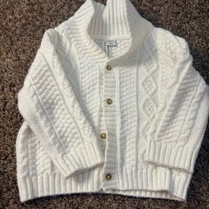 Janie And Jack Sweater 12-18 Mo White